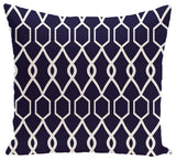 Charleston Geometric Print Pillow, Spring Navy, 20"x20"