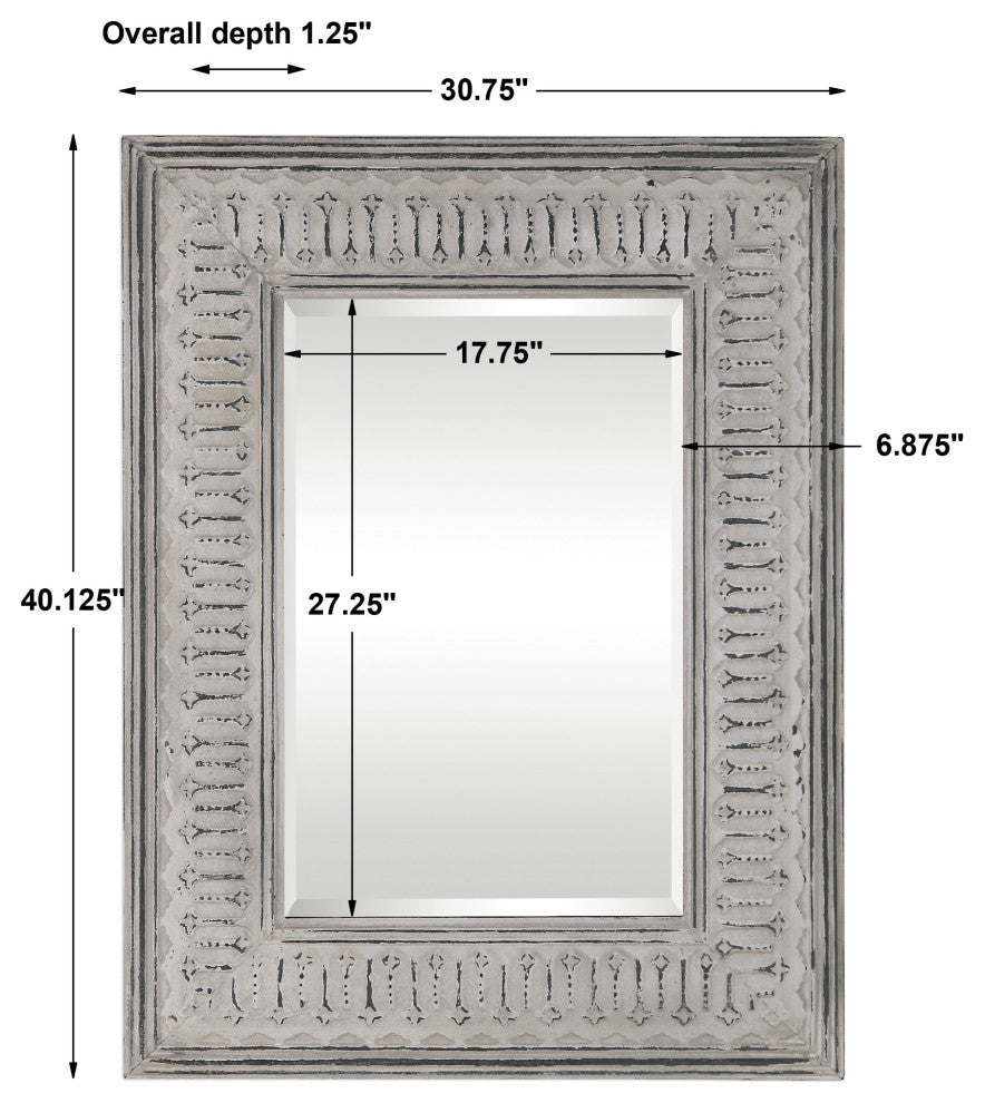 New Uttermost Argenton Aged Gray Rectangle Mirror