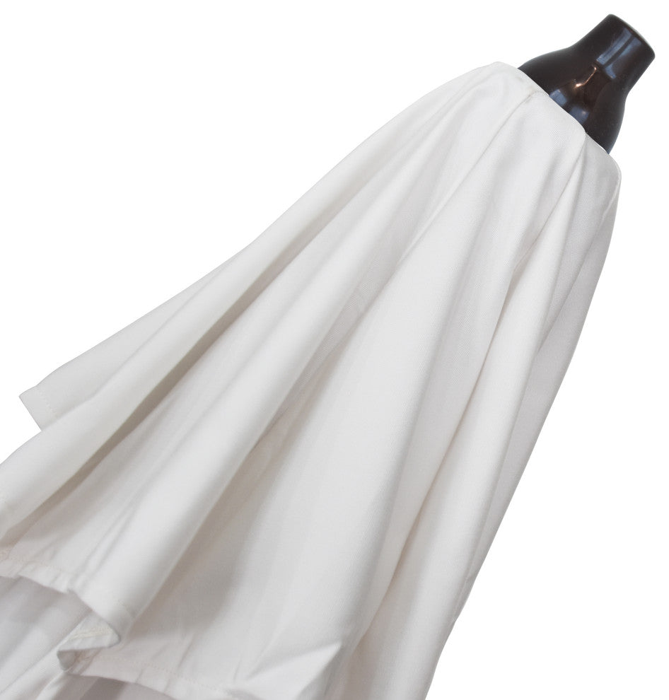 9' Bronze Auto-tilt Crank Lift Aluminum Umbrella, Pacifica, Beige