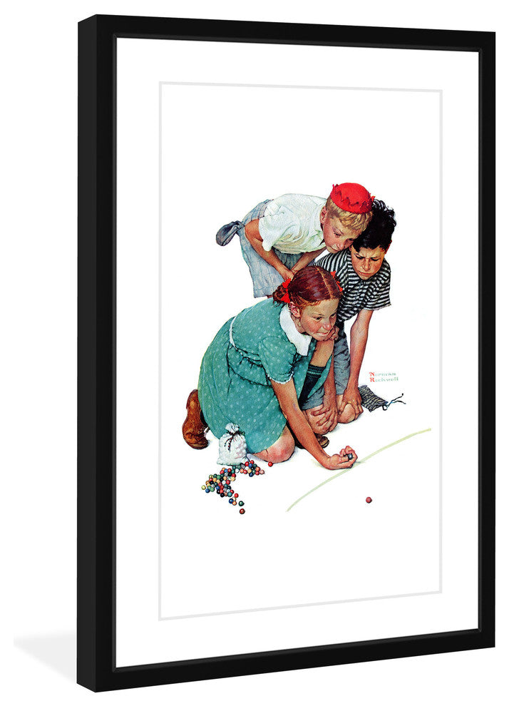 "Marbles Champ" Framed Art Print by Norman Rockwell