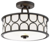 2-Light Semi-Flush Mount, Oil Rubbed Bronze