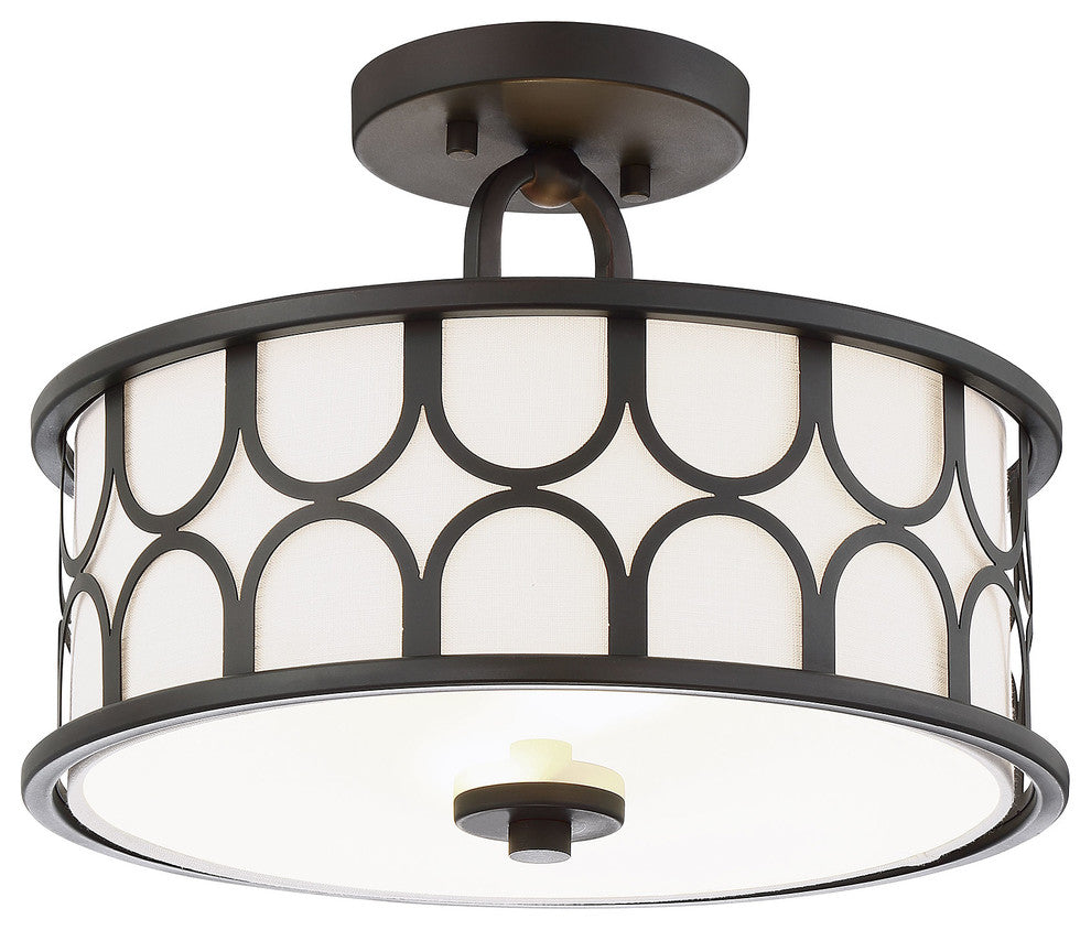 2-Light Semi-Flush Mount, Oil Rubbed Bronze