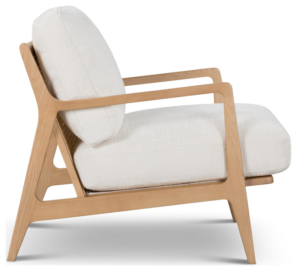 Metro Carmelo Upholstered Accent Chair, Oak/Cream Upholstery