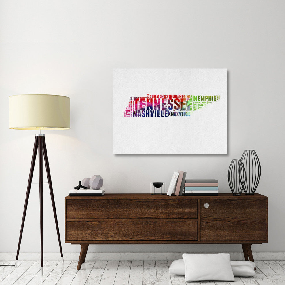 "Tennessee Watercolor Word Cloud" Fine Art Print