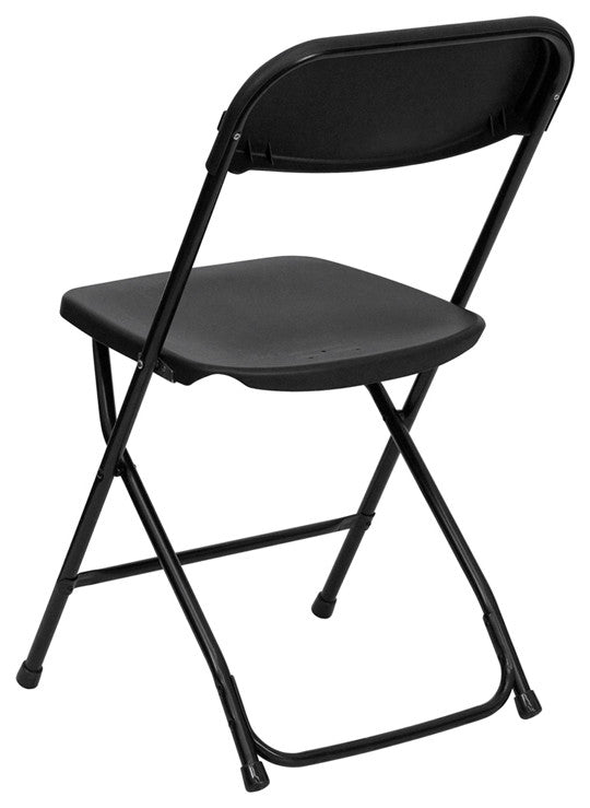 Hercules Series Plastic Folding Chair - 2 Pack 650LB Weight Capacity, Black