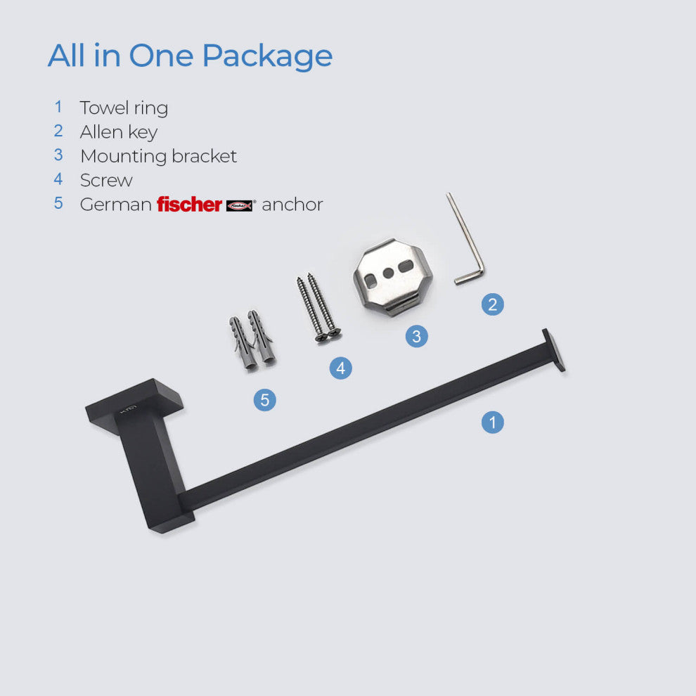 Cube 10" Bathroom Towel Bar KBA1503, Matte Black