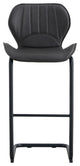 Modern PU 4 Bar chairs with Metal Legs for Dining,kitchen and Bar, Dark Brown