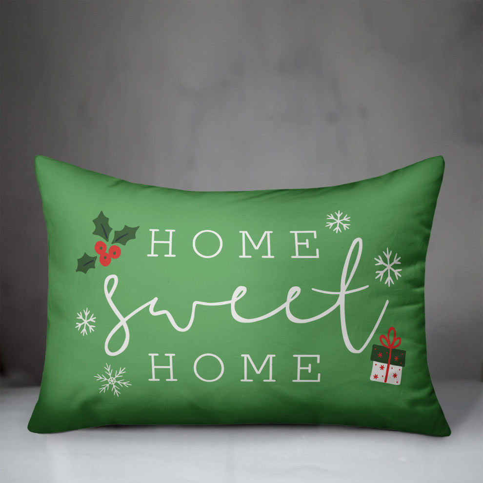 Light Green Home Sweet Home 20x14 Spun Poly Pillow