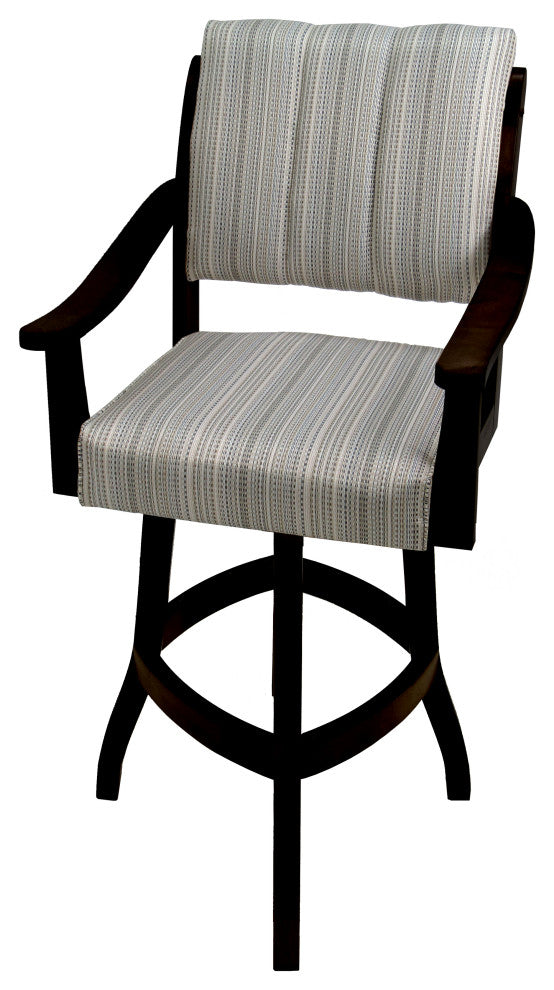 Swivel Counter Wood Bar Stool Casa on S-Base, Natural Fun and Black, 30"