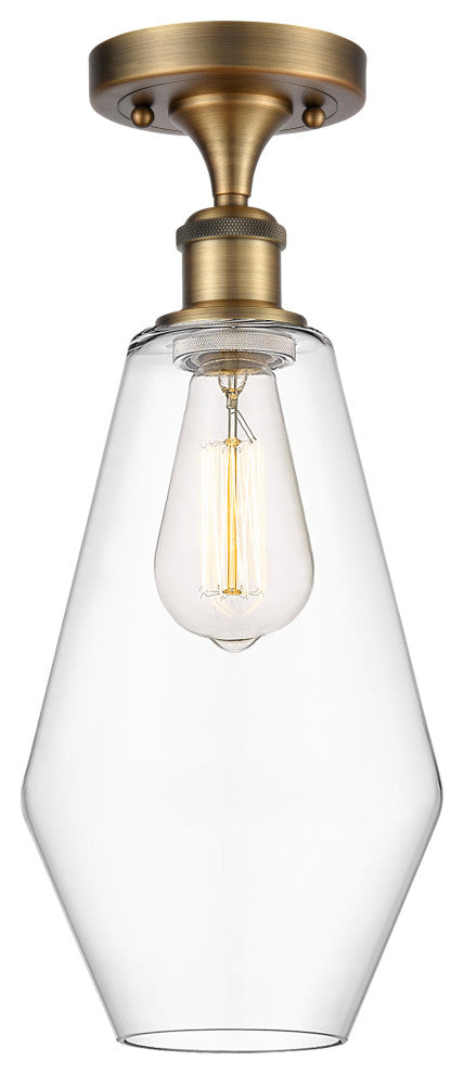 Innovations 516-1C-BB-G652-7-LED 1-Light Semi-Flush Mount, Brushed Brass