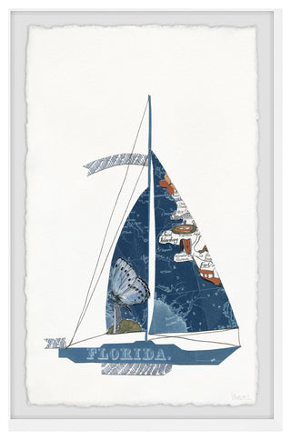 "Small Sailing Yacht" Framed Painting Print, 24x36