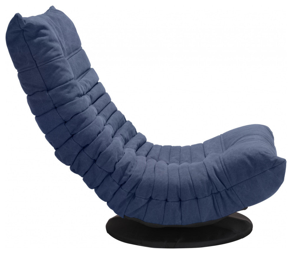 Relaxed Low Profile Cobalt Blue Swivel Chair