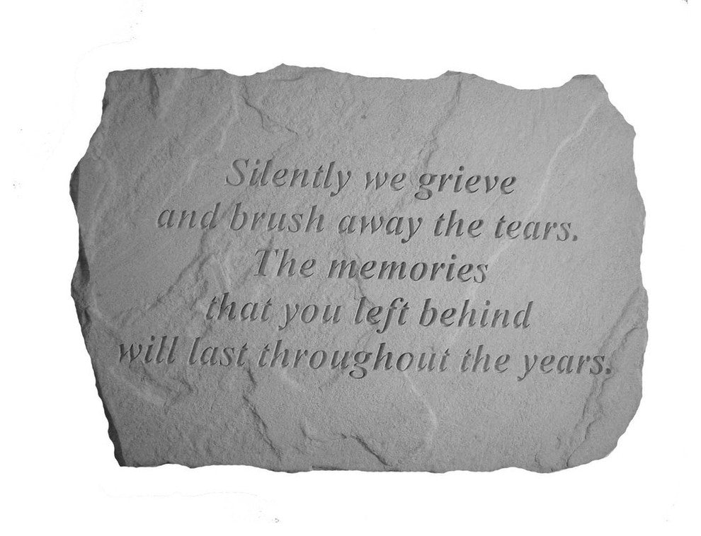 Garden Accent Stone, "Silently We Grieve"