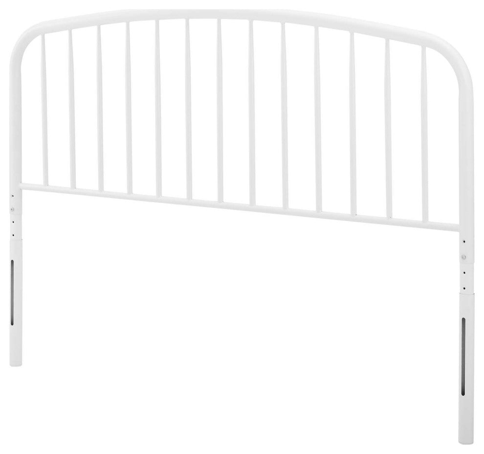 Headboard, King Size, Metal, White, Modern Farmhouse, Bedroom Master Suite
