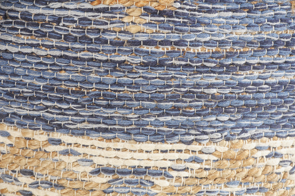 Geometric Natural Jute Pouf