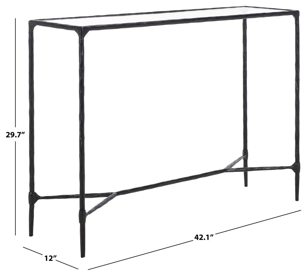 Safavieh Couture Isabellina Metal Console Table, Black / Clear