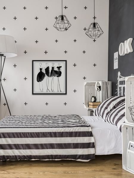 "Glam Noir" Framed Painting Print, 32"x32"