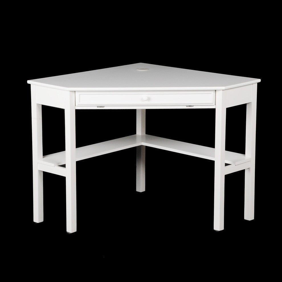 Peoria Corner Computer Desk, White
