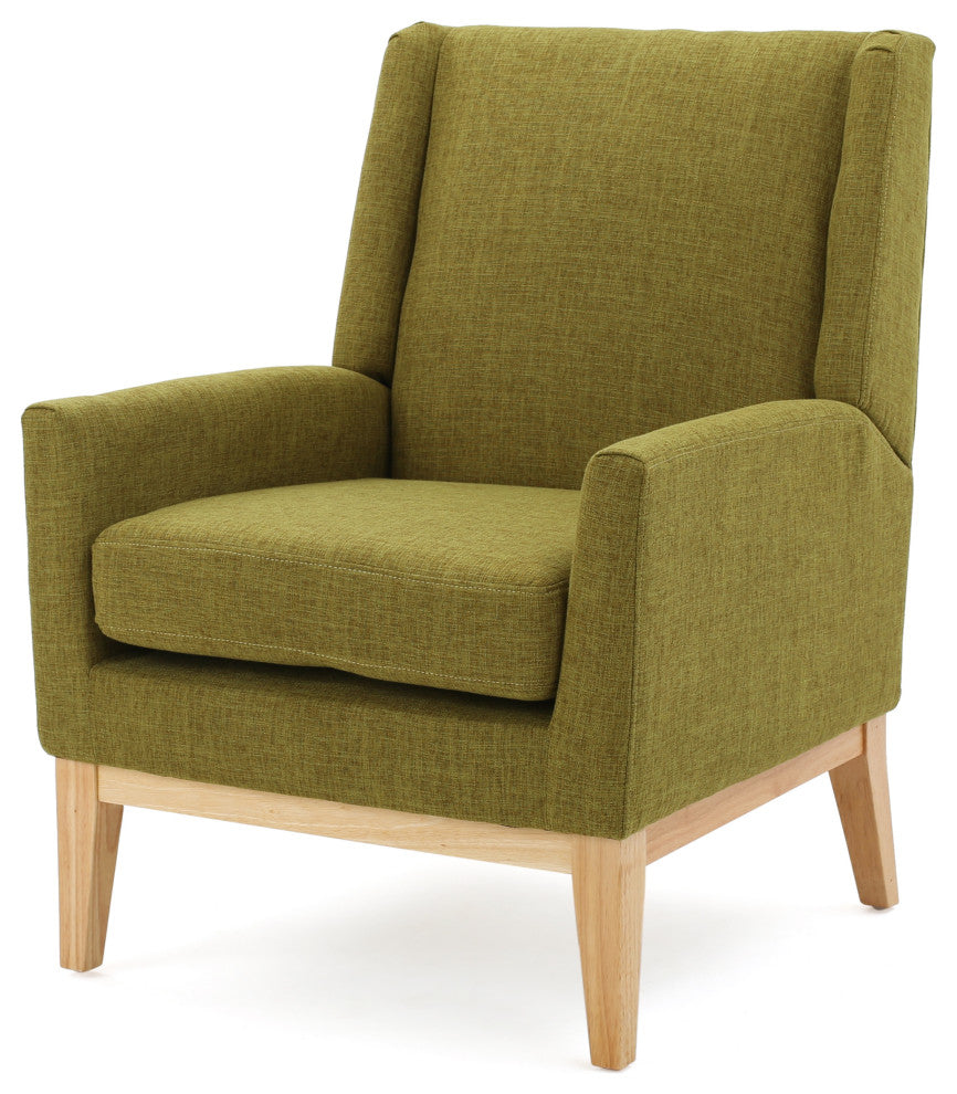 GDF Studio Kronen Mid Century Design Fabric Accent Chair, Green