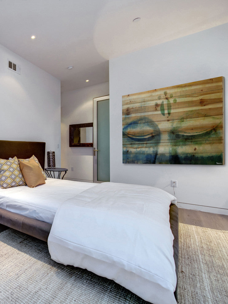 "Meditation" Print on Natural Pine Wood, 45"x30"