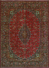 Fine Vintage Distressed Kahan Red/Charcoal Rug, 9'6 x 13'0