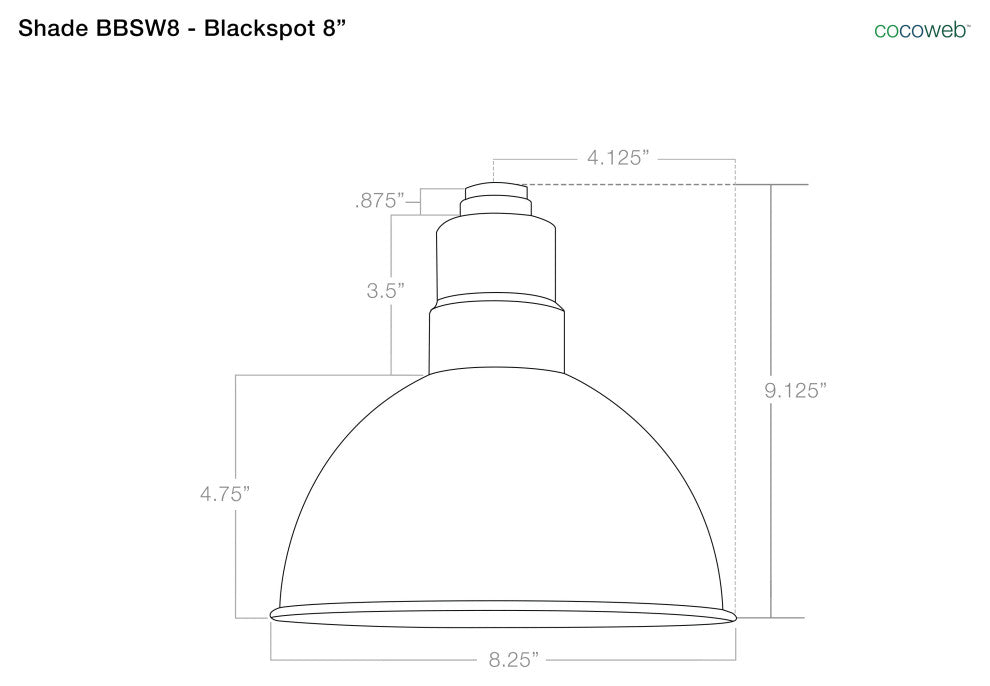 Cocoweb 8" Blackspot LED Post Light in Matte Black With Black 8' Tall Post