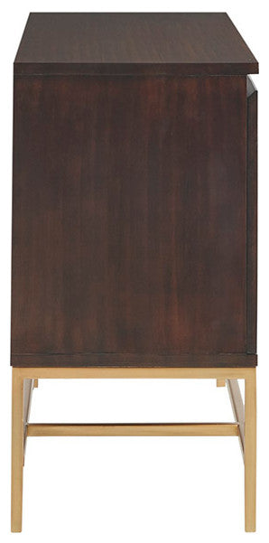 Martha Stewart Allister Modern Accent Cabinet Contemporary Chest, Gold Base