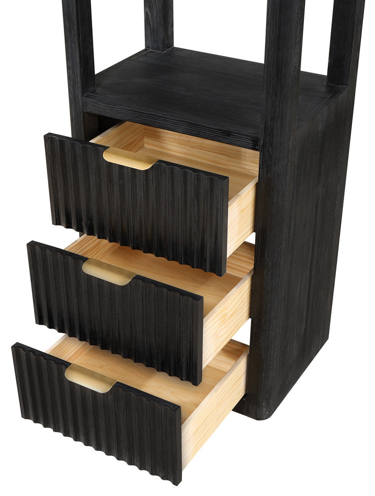Cadiz Storage Cabinet for Bathroom, Kitchen and Living Room, Fir Wood Black, 22in.
