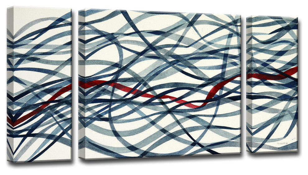 Ready2HangArt 3-piece ''Scarlett Ribbon'' by Normanyatt Jr. Art
