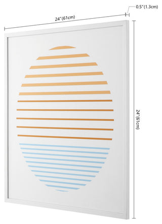 Safavieh Linear Horizon, 24 X 24 Inch, Orange/Ivory, Framed Wall Art