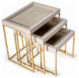 Carmela Nesting Tables Set of 3 Shimmering Ivory