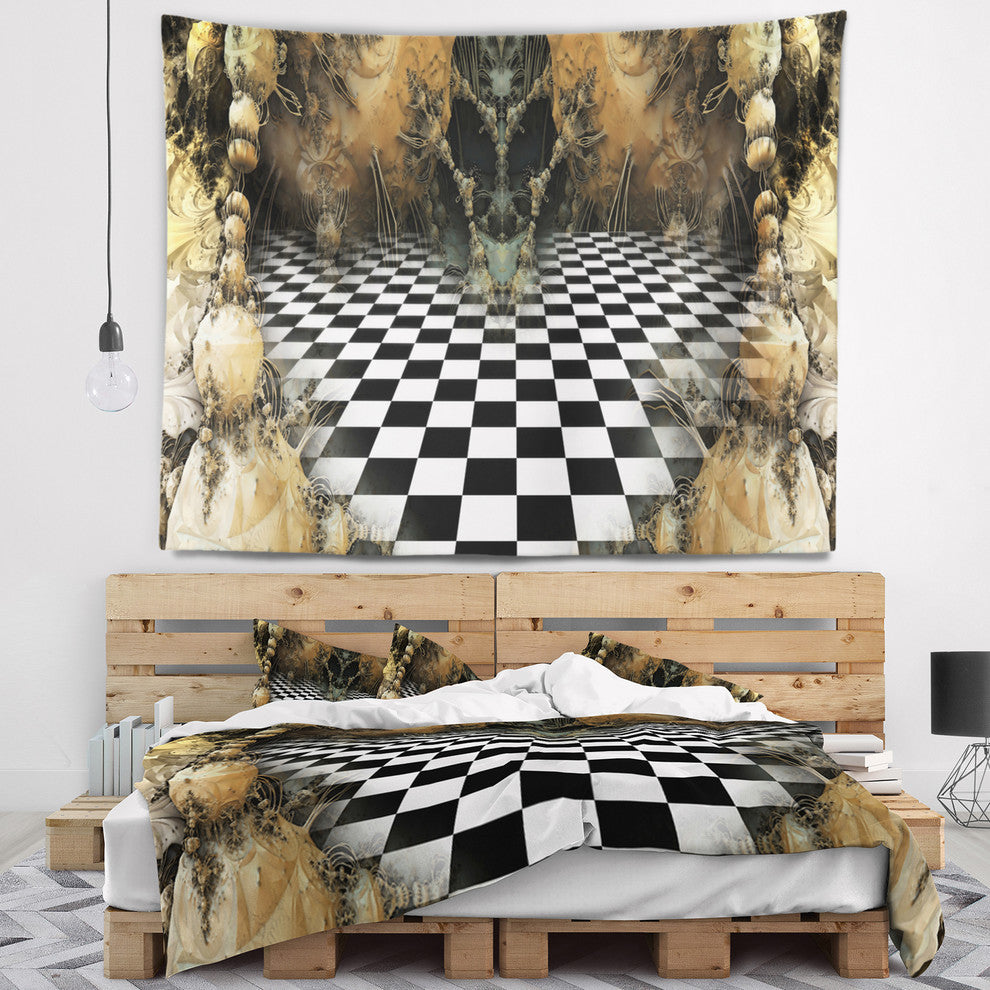 Geometric Composition Wide View Contemporary Wall Tapestry, 92"x78"
