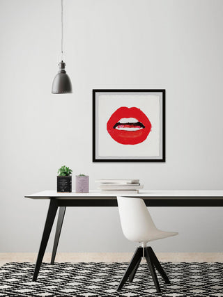"Red Lips" Framed Painting Print, 24"x24"