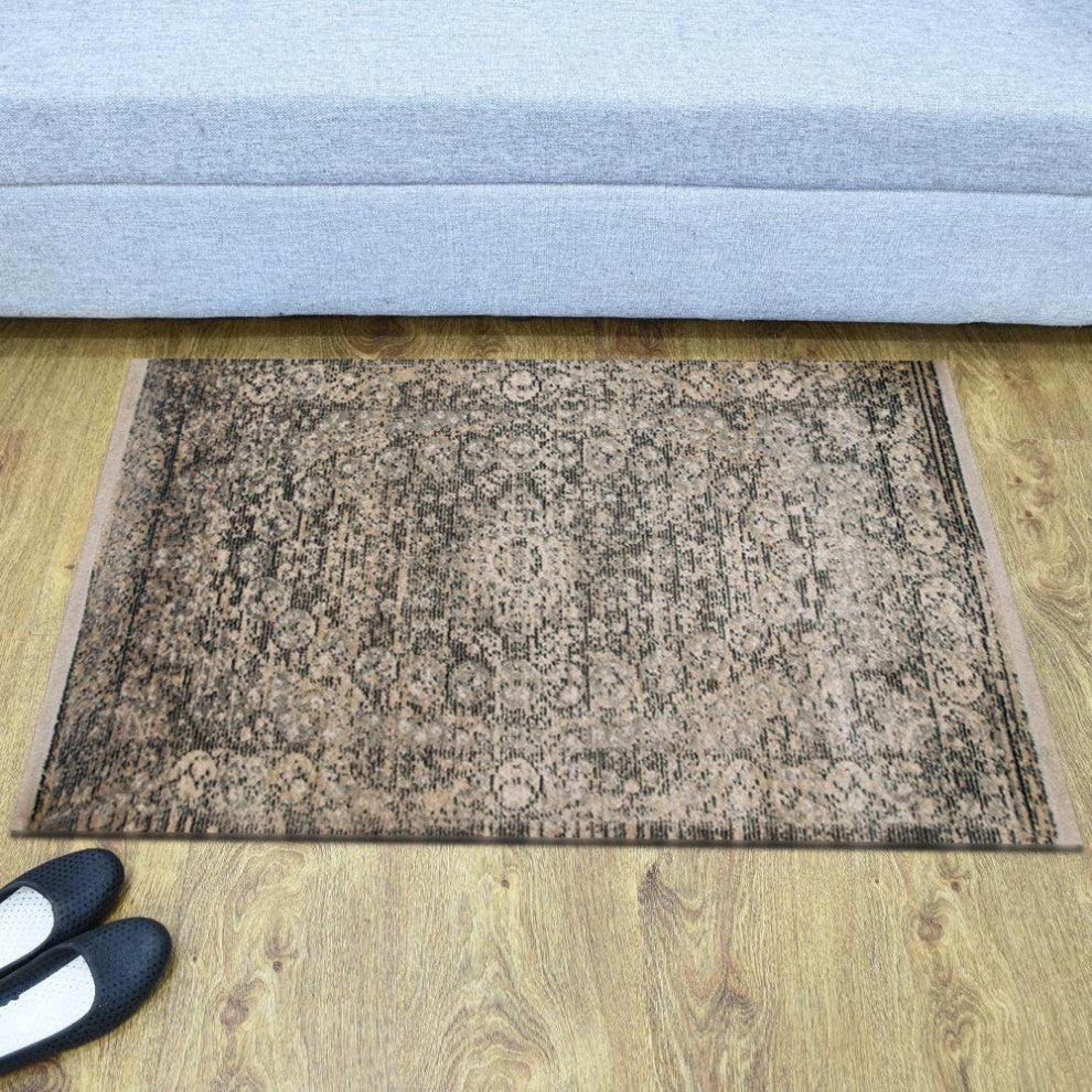 Machine Made Polyester Durable Indoor Outdoor Washable Oriental Pattern Footmat