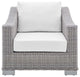 Lounge Chair Armchair, Sunbrella, Rattan, Wicker, Gray White, Outdoor