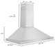 ZLINE 36" Range Hood, Stainless Steel With Set of 2 Charcoal Filters