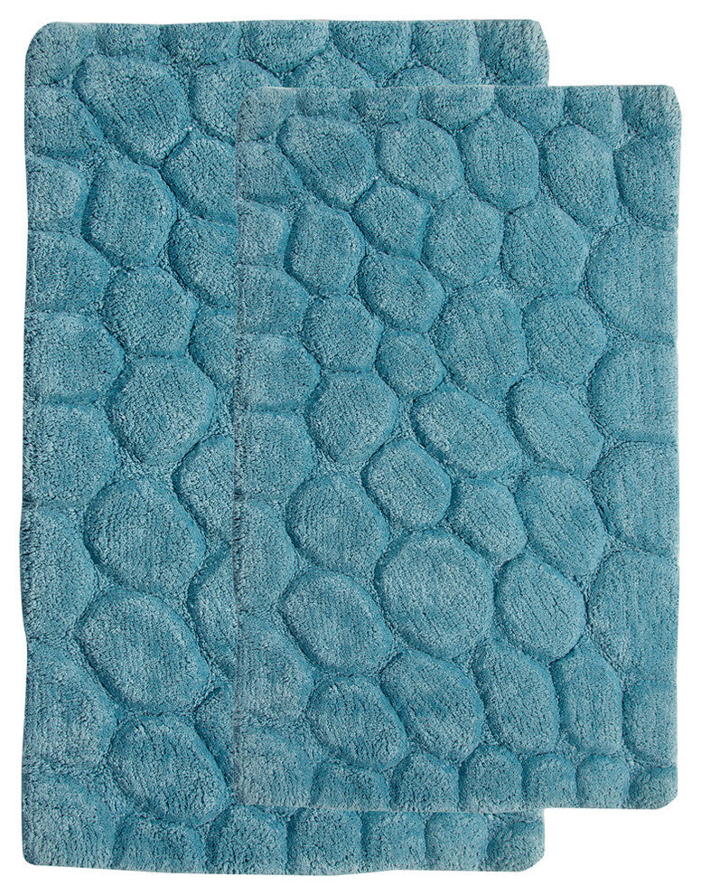 Pebbles Bath Rug, Arctic Blue, 24"x17", 34"x21"