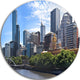 Melbourne City Victoria Cityscape, Photo Disc Metal Artwork, 38"