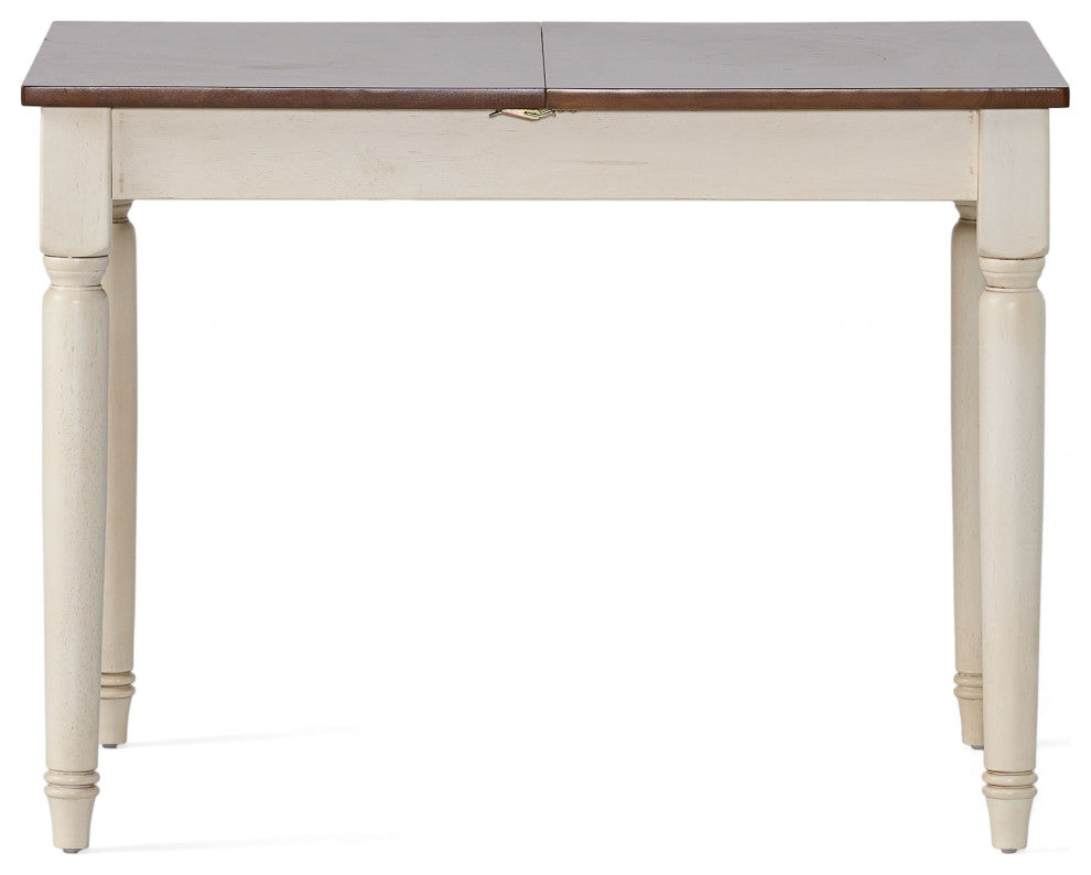 GDF Studio Bronwen Wood Dining Table With Leaf Extension