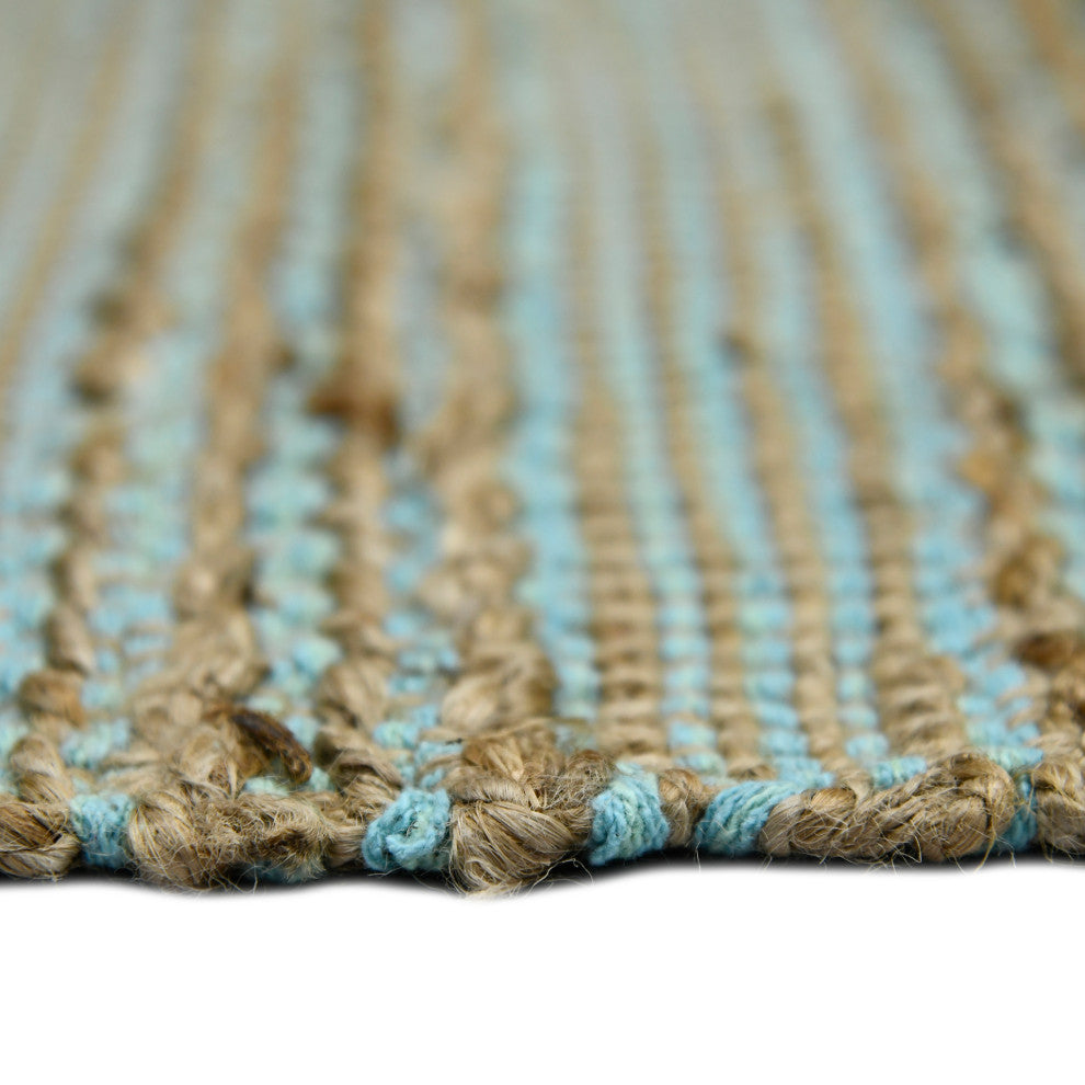 Naturals Sinclair Area Rug, Aqua, 8' x 10', Striped