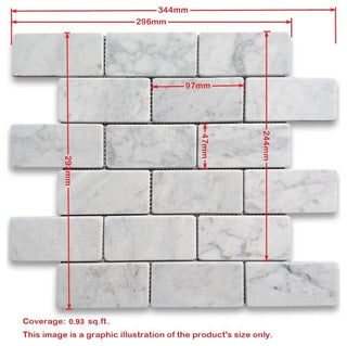 Thassos White Marble 2x4 Brick Subway Mosaic Tile Honed, 1 sheet