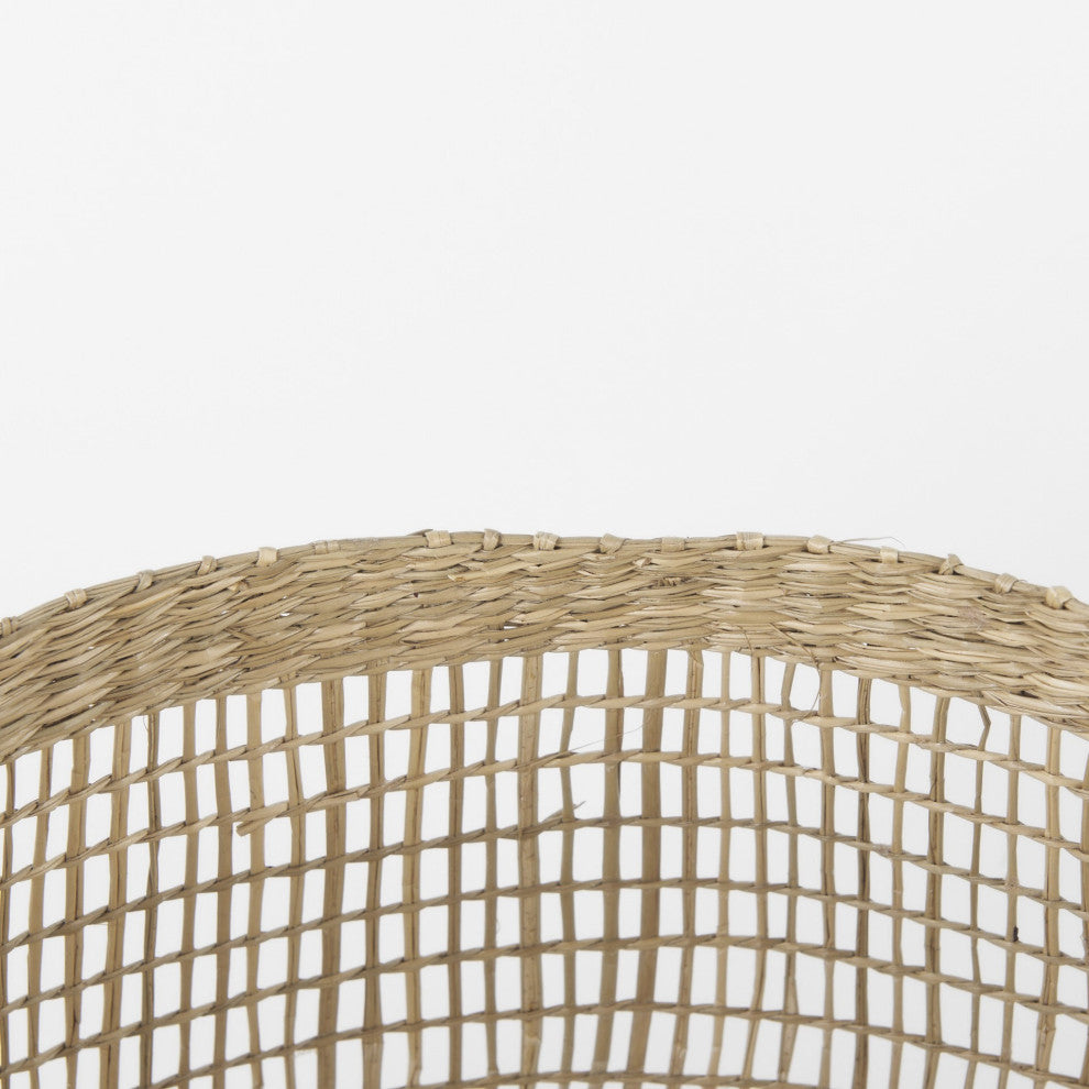 Set of Two Wicker Storage Baskets With Long Handles