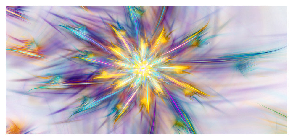 Large Exotic Colorful Flower, Large Floral Canvas Art Print, 60"x28"