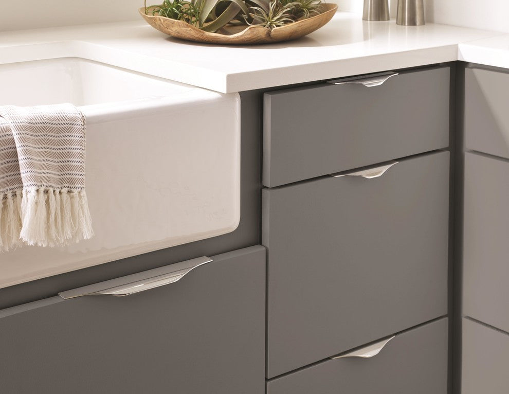 Amerock Aloft Cabinet Edge Pull, Polished Chrome, 6-9/16" Center-to-Center