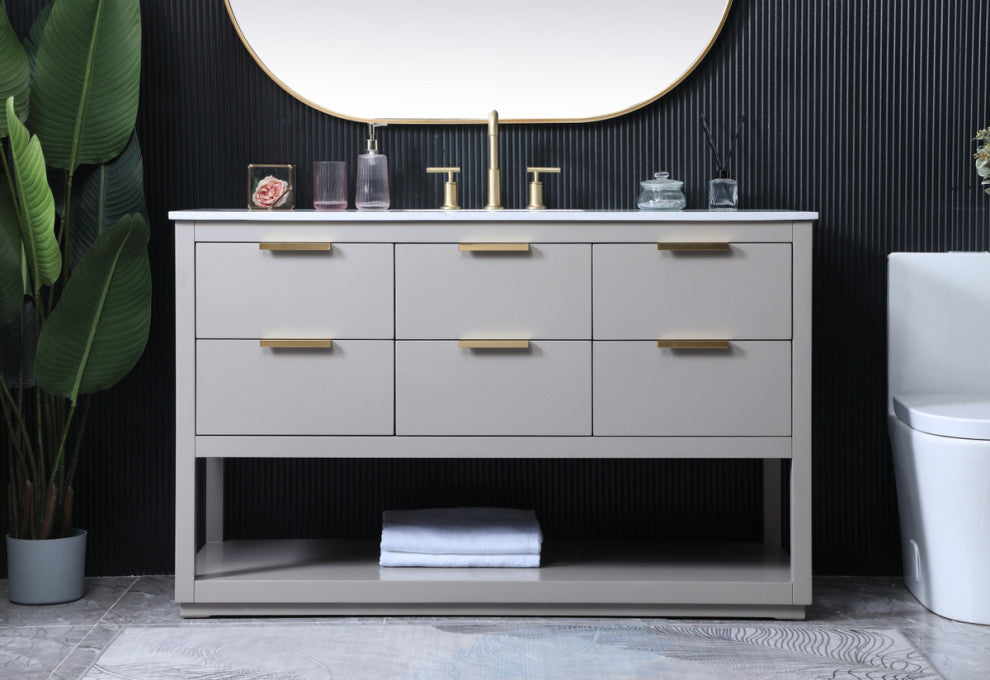 Louie 54" SIngle Bathroom Vanity, Grey