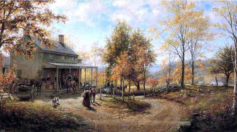 Edward Lamson Henry An October Day Wrapped Canvas