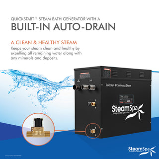 10.5kW QuickStart Steam Bath Generator With Dual Aroma Pump, Matte Black