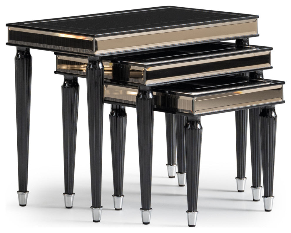 La Francaise Nesting Tables Set of 3 Black Ice