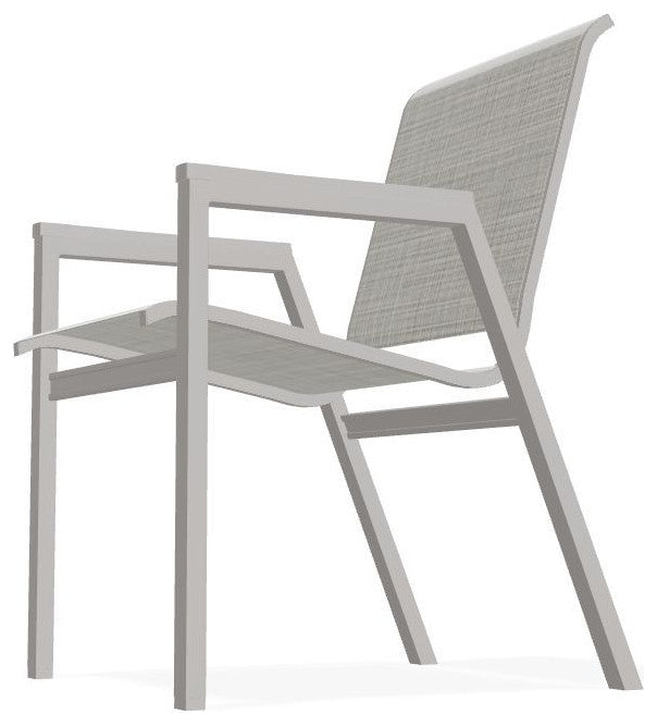 Bazza Sling Stackable Outdoor Dining Chair, Deacon/Warm Gray