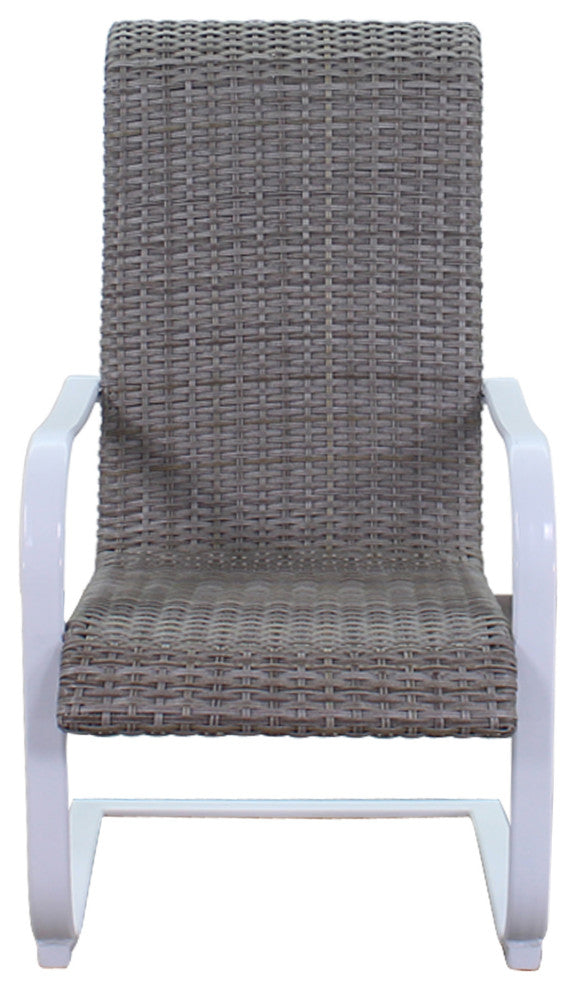 Courtyard Casual Santa Fe Wicker Spring Chairs, Set of 4, White